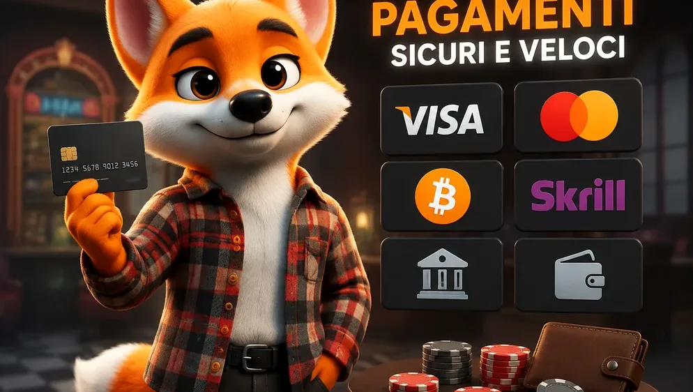 loghi Visa, Mastercard, Bitcoin, Skrill su sfondo scuro